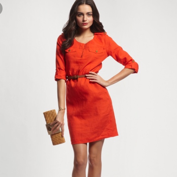 orange linen dress